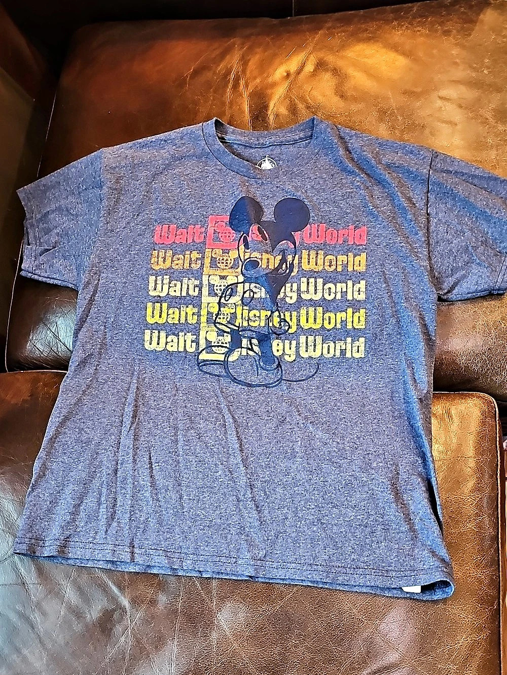 Disney Parks Mickey Mouse Graphic Short Sleeve Tee in Blue Kids Large